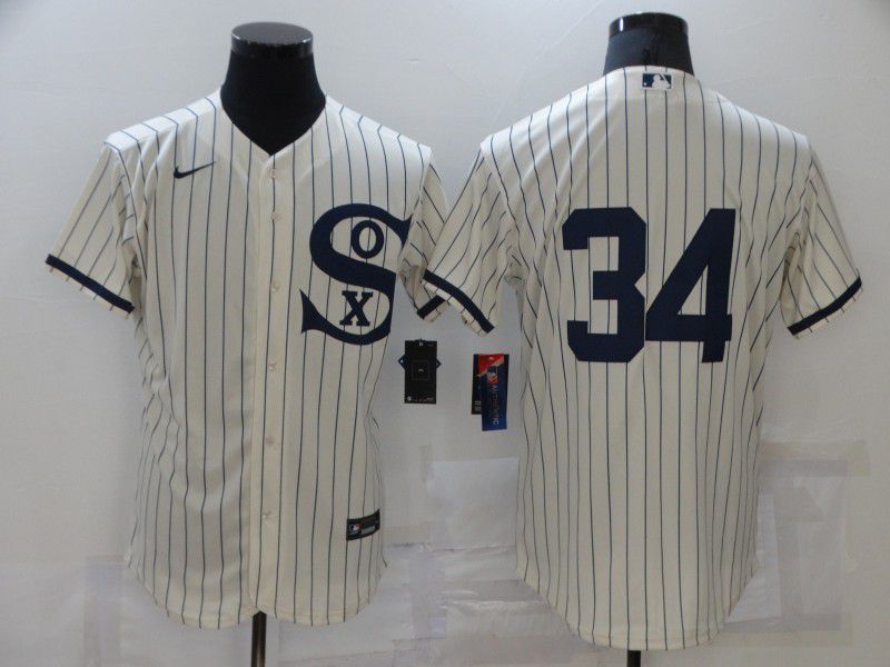 Men Chicago White Sox #34 No Name Cream stripe Dream version Elite Nike 2021 MLB Jerseys->chicago white sox->MLB Jersey